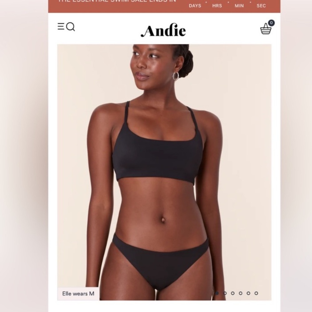 Andie Black Scoop Bikini Top and Briefs